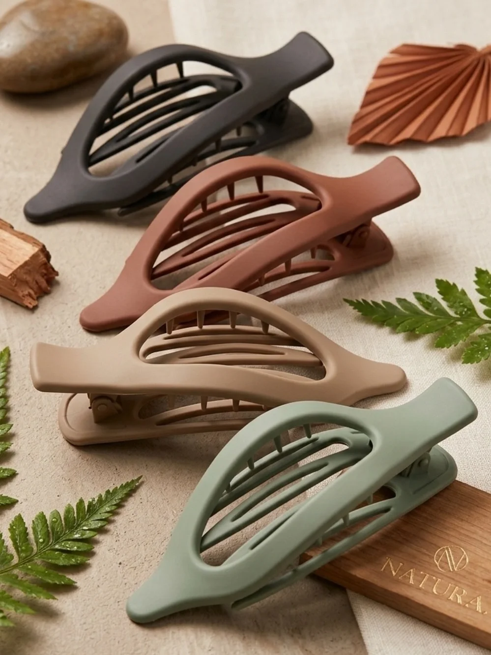 Set of 2 Flat Matte Hair Clips